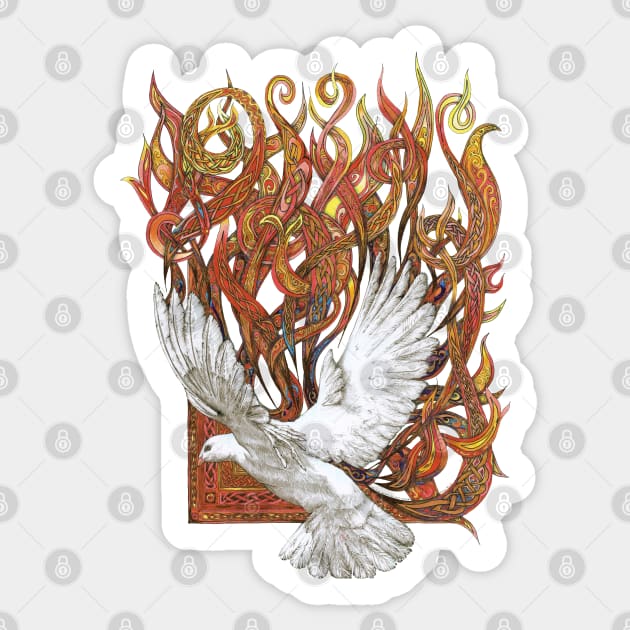 Spirit of God Sticker by lindisfarnescriptorium